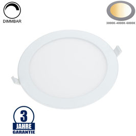 20W LED Einbauleuchte Slim Rund CCT Farbwechsel Dimmbar IP44
