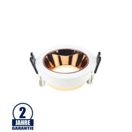 Einbaurahmen für LED GU10 Rund Weiß mit bronzenen Reflektor