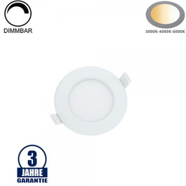 9W LED Einbauleuchte Slim Rund CCT Farbwechsel Dimmbar IP44