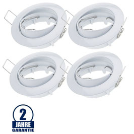 4 Stück Package Einbaurahmen für LED MR16/GU10 Rund Schwenkbar