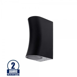 Wandlampe mit GU10 Fassung 2-fach Zylinder "Bogen" Schwarz IP44