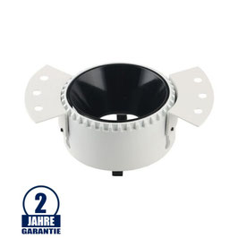 Einbaurahmen GU10 Rund Trimless Weiß mit schwarzem Reflektor