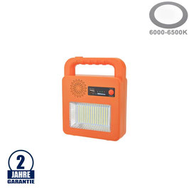 LED Solar-Fluter u. Bluetooth Lautsprecher mit Powerbankfunktion 3,7V 6Ah Orange