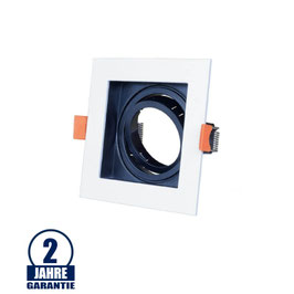 Einbaurahmen für LED GU10 Quadratisch inkl. Fassung Weiß/Schwarz