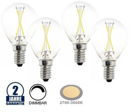 4 Stück Package 4W E14 Filament Dimmbar