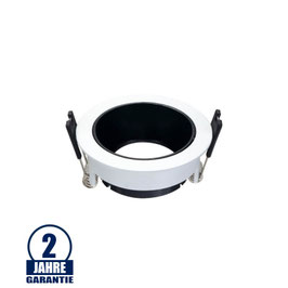Einbaurahmen Alu für LED GU10 Rund inkl. Fassung Weiß/Schwarz