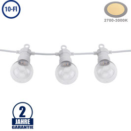 Lichterkette Weiß inkl. Birnen Warmweiß 10Stk. 8 Meter IP65