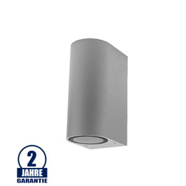 Wandlampe mit GU10 Fassung 2-fach Zylinder Silber IP44