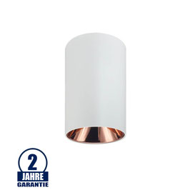 Deckenstrahler GU10 Rund Weiß mit bronzenen Reflektor