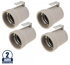 4 Stück Package E27 Fassung Keramik mit Bügel