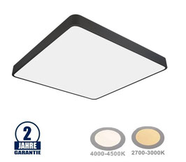 64W LED Deckenleuchte Quadratisch Schwarz