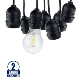 Lichterkette mit E27 Fassung 15 Stk. 14 Meter IP65