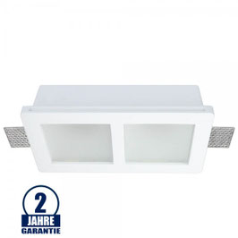 Einbaurahmen Trimless für LED GU10 Quadratisch matt 2-fach Weiß