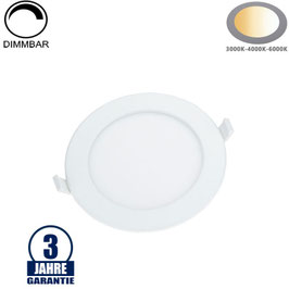 12W LED Einbauleuchte Slim Rund CCT Farbwechsel Dimmbar IP44