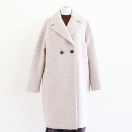 HARRIS WHARF LONDON Dropped Shoulder Coat Boucle Almond