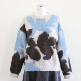roberto collina F28001 INTARSIA SWEATER GREY