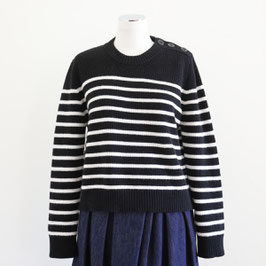 roberto collina F18001 BORDER RIB SWEATER BLACK
