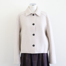 HARRIS WHARF LONDON Cropped Coach Jacket Boiled Wool Natural Off White