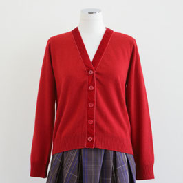 JUMPER1234 VELVET LITTLE CARDIGAN RED