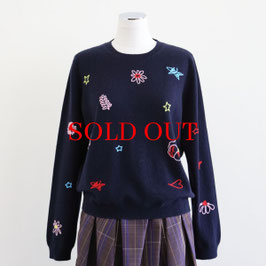 JUMPER1234 FLORAL TRIBUTE SWEATER NAVY