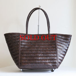 MAISON N.H PARIS JANVIER CUIR PETIT - TOTE BAG UMBER
