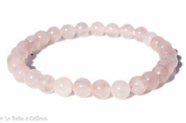 bracelet de quartz rose en perle de 8mm