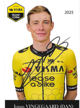 VINGEGAARD JONAS, Genuine Hand Signed Autograph Card 10,5x15cm, TOUR DE FRANCE 2022/2023