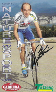 PANTANI MARCO, Genuine Hand Signed Autograph Card 12x205cm BIG SIZE!, WINNER GIRO, TOUR DE FRANCE