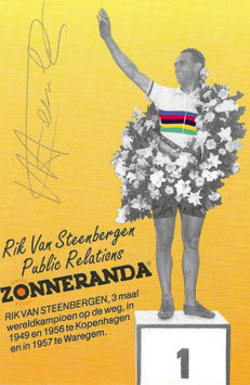 VAN STEENBERGEN RIK, Genuine Hand Signed Autograph Card 10,5x15cm, WORLD CHAMPION 1949, 1956, 1957