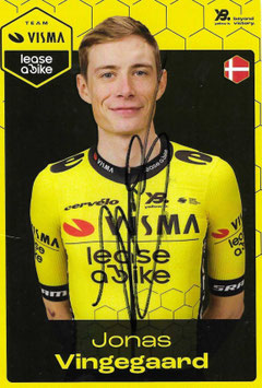 VINGEGAARD JONAS, Genuine Hand Signed Autograph Card 10x14,5cm, TOUR DE FRANCE 2022/2023