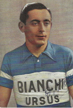 COPPI FAUSTO, Genuine Hand Signed Autograph Card 10x14,5cm, WORLD CHAMPION, WINNER GIRO, TOUR DE FRANCE
