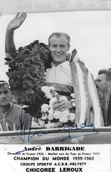 DARRIGADE ANDRE,  Genuine Hand Signed Autograph, Photo 9x14cm, WORLD CHAMPION