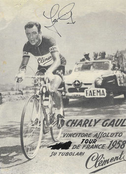 GAUL CHARLY, Genuine Hand Signed Autograph Card 9,5x13cm, TOUR DE FRANCE AND GIRO WINNER (2)