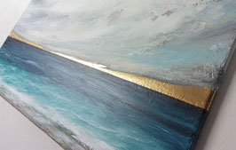 Das Meer handgemalt, Vor dem Sturm, Unikat, Acrylbild, 60x40x1,8