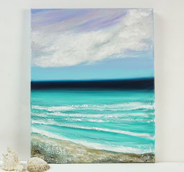 Das Meer handgemalt, Gemälde, Unikat, 40x50x1,8cm