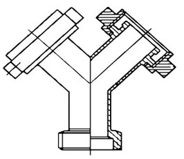 Gabelstück 1 x Mt, 2 x Vt V2A