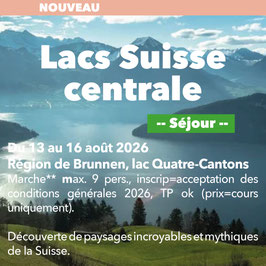 ARTS, Séjour  Du 13 au 16.8.26, Lacs Suisse centrale