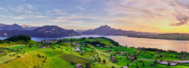 WEGGIS AM VIERWALDSTÄTTERSEE PANORAMABILD AUF FOTOLEINWAND