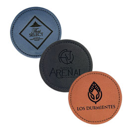 Juego de 3 posavasos de piel sintética