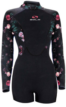 Combinaison néoprène Shorty manches longues SOLA Ignite Black Floral