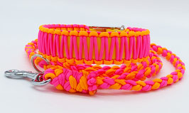 Biothane Halsband Fresh Summer Pink / Orange