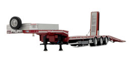 Nooteboom semi lowloader with metal grid, red