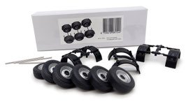 Set of Meiller wheels, mudguards and axles