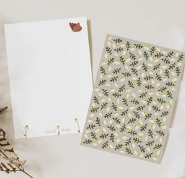 Postkarte 'Blumenmuster'