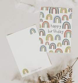 Postkarte 'Happy Birthday - Regenbogen'