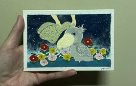 寒いから帰ろうね　ハシビロコウ原画