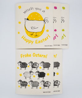Owoschfetzn "Henne Berta & Lamm Bert" 5er-Set Ostern