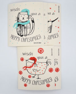 Owoschfetzn 5er-Set Berta & Lucky & Frieda "Merry Christmas"