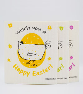 Owoschfetzn "Henne Berta - Wisch you a Happy Easter!" 3er-Set