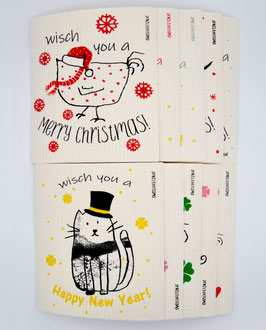 Owoschfetzn 10er-Set "Merry Christmas & Happy New Year"